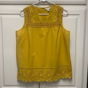 Super cute mustard colored JJill sleeveless top
